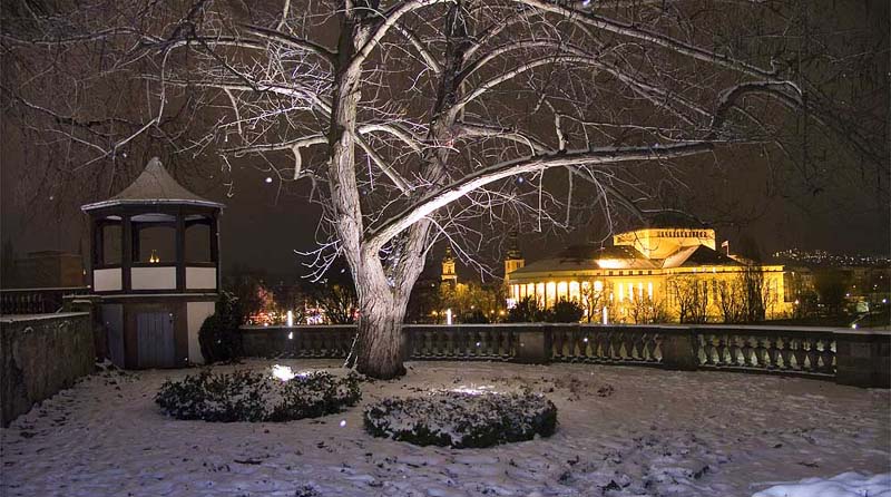 Schlossgarten mit Theaterblick